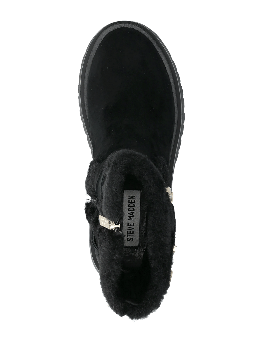 Steve Madden - Lodge - platte enkellaarsjes - black suede - 3
