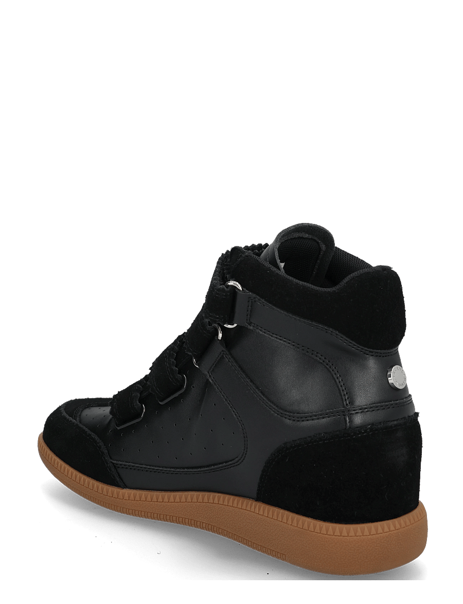 Steve Madden - Mustang - wedge-sneaker - black suede - 1