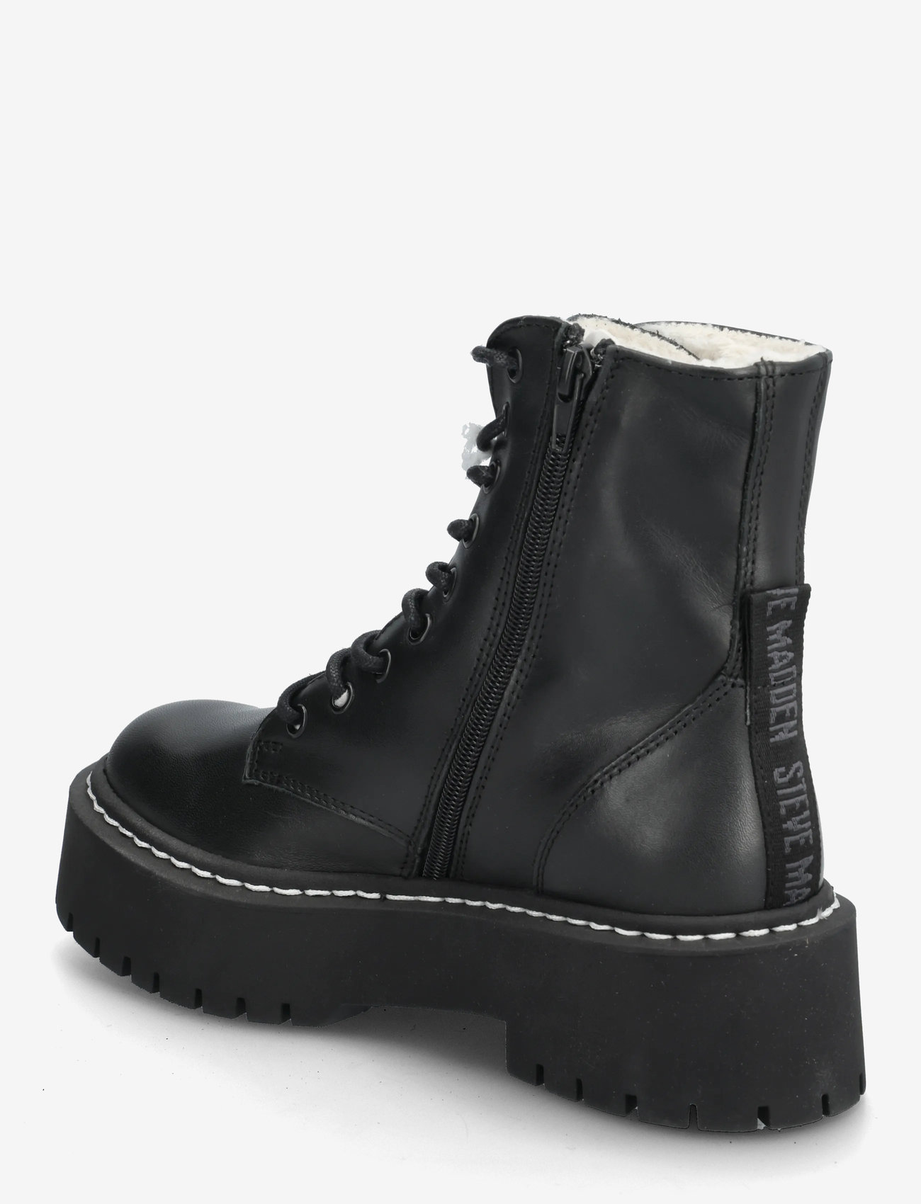 Steve Madden - Skylar-Fl - tasapohjaiset nilkkurit - black leather - 2