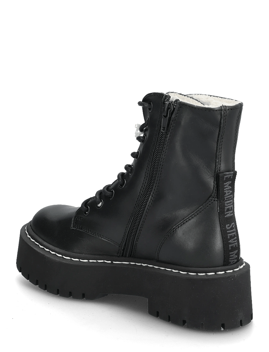 Steve Madden - Skylar-Fl - flatbotna ökklastígvél - black leather - 2