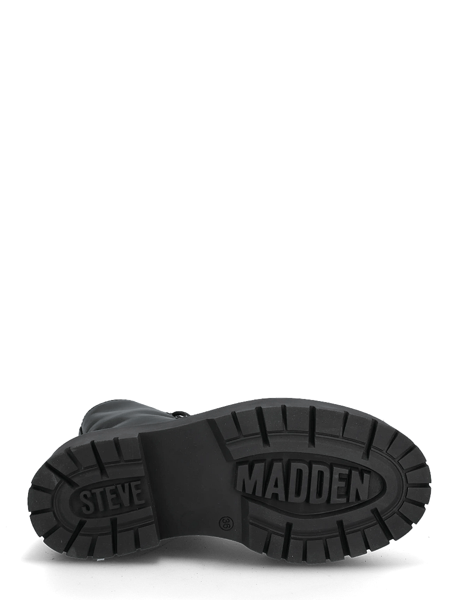 Steve Madden - Skylar-Fl - flatbotna ökklastígvél - black leather - 4