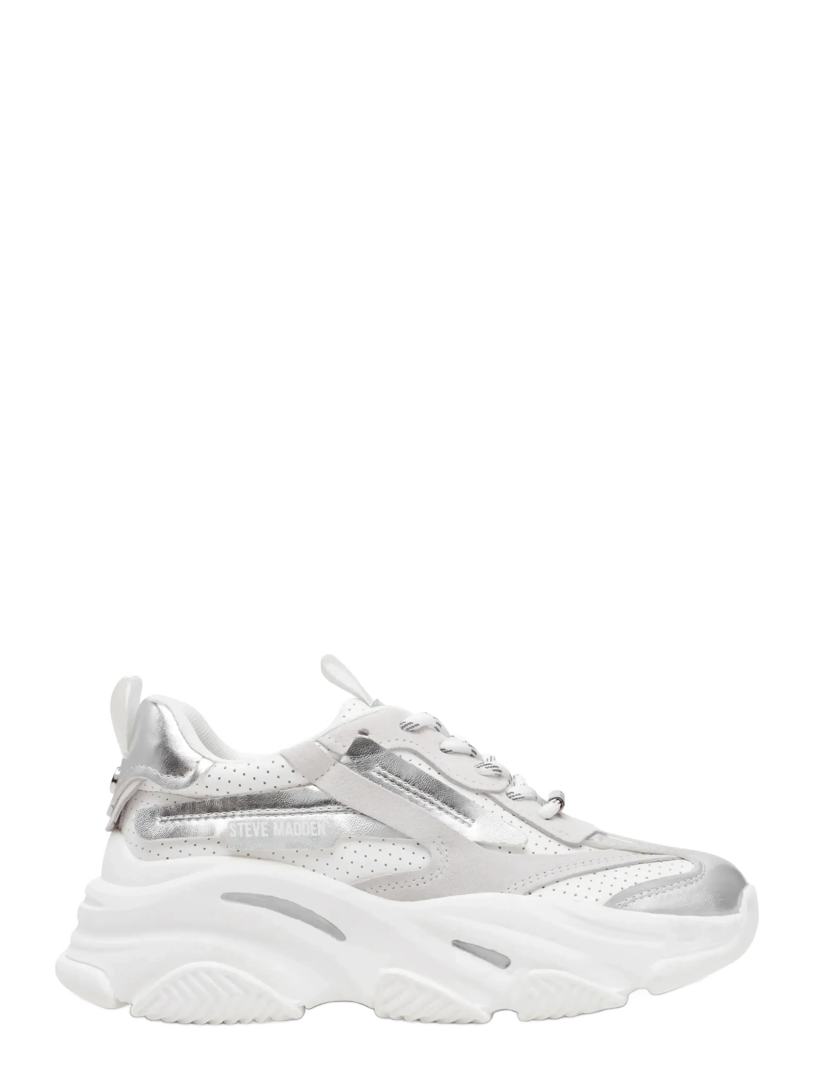 Steve Madden Posses-Perf, 42, Silver, Sneakers > Chunky Sneakers, Dame