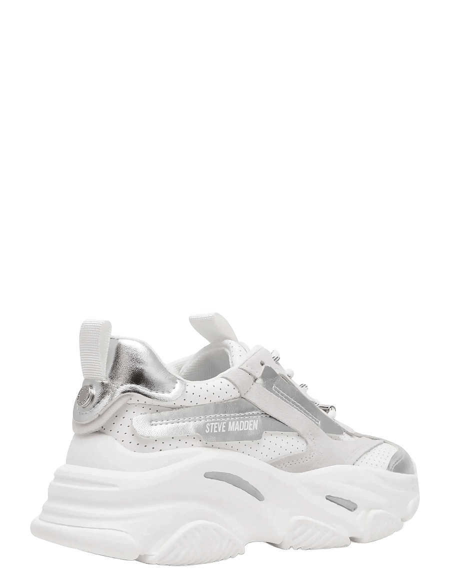 Steve Madden - Posses-Perf - storapadžiai batai - white/silver - 2