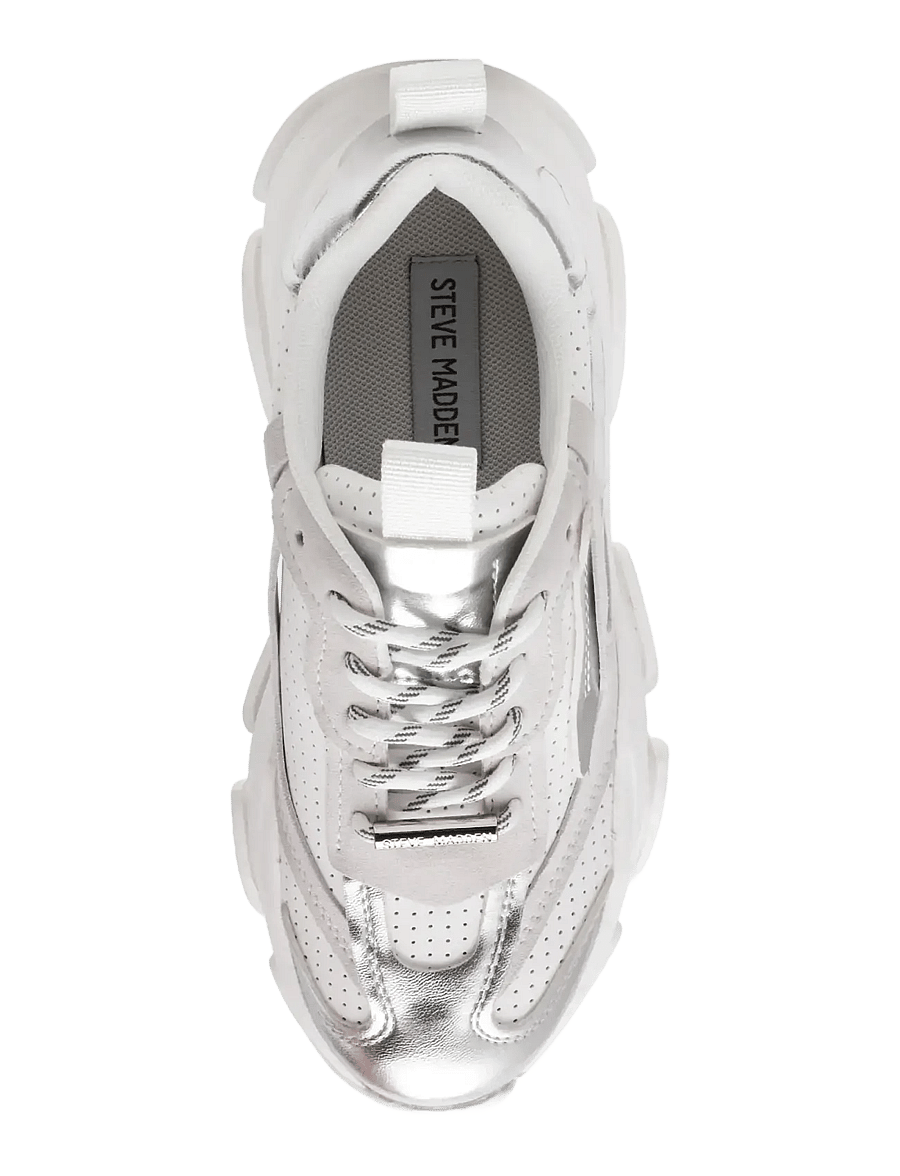 Steve Madden - Posses-Perf - storapadžiai batai - white/silver - 5