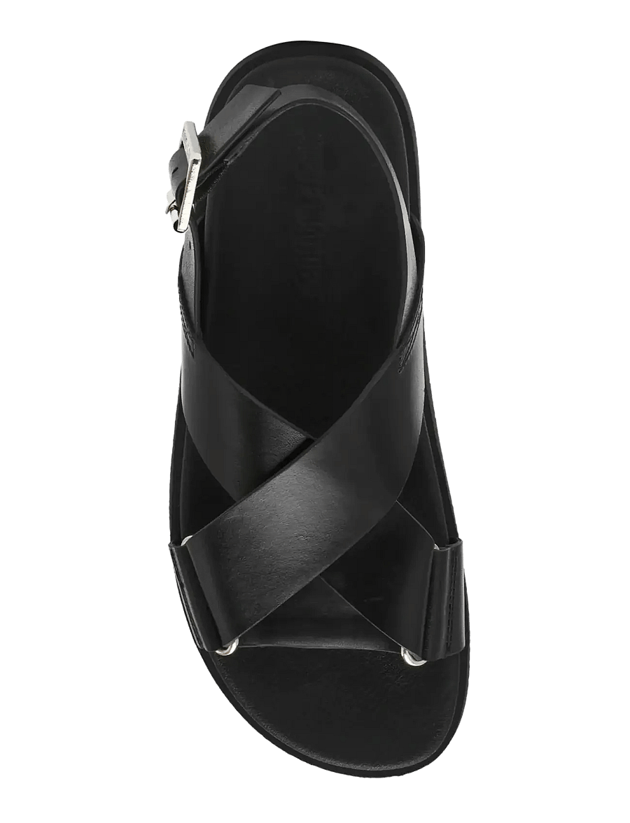 Steve Madden - Myth - platta sandaler - black leat - 5