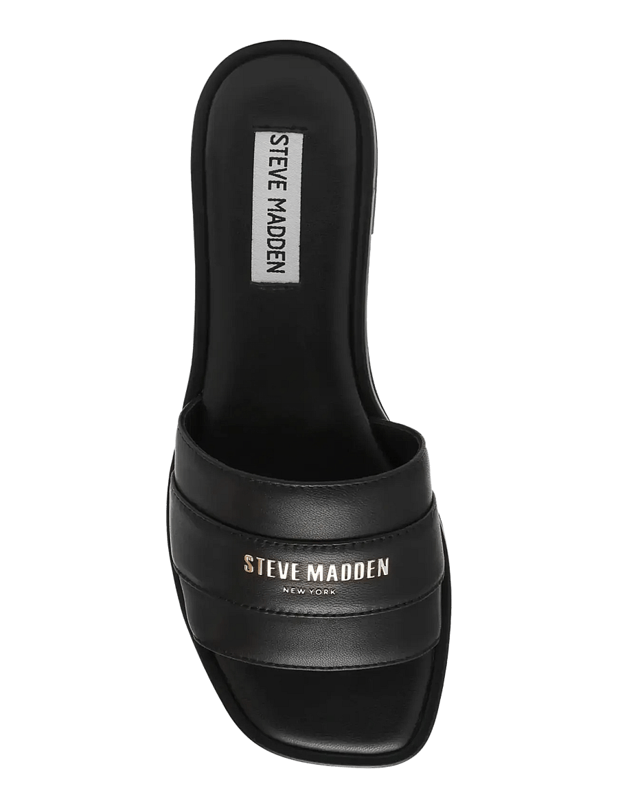 Steve Madden - Ashten - platta sandaler - black leather - 5