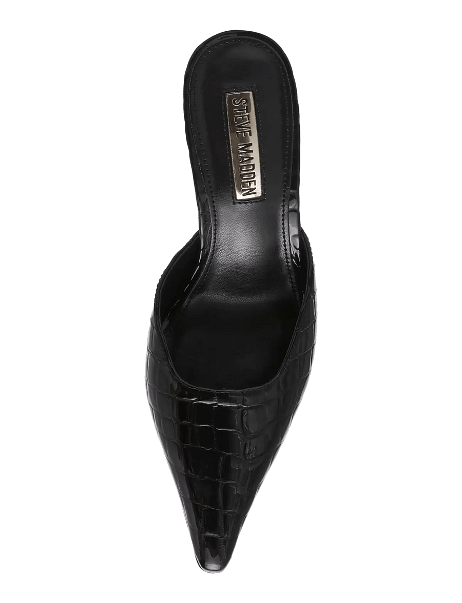 Steve Madden - Alexi - mules med klack - black croco - 4