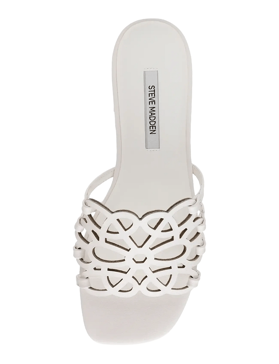 Steve Madden - Lotus-CN - flache pantoletten - white leather - 5