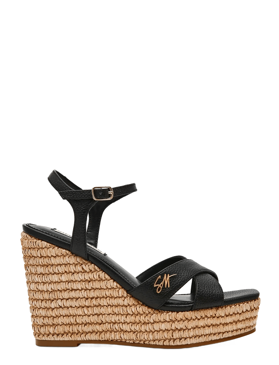 Steve Madden - Cylo-E - højhælede espadrillos - black leather - 1