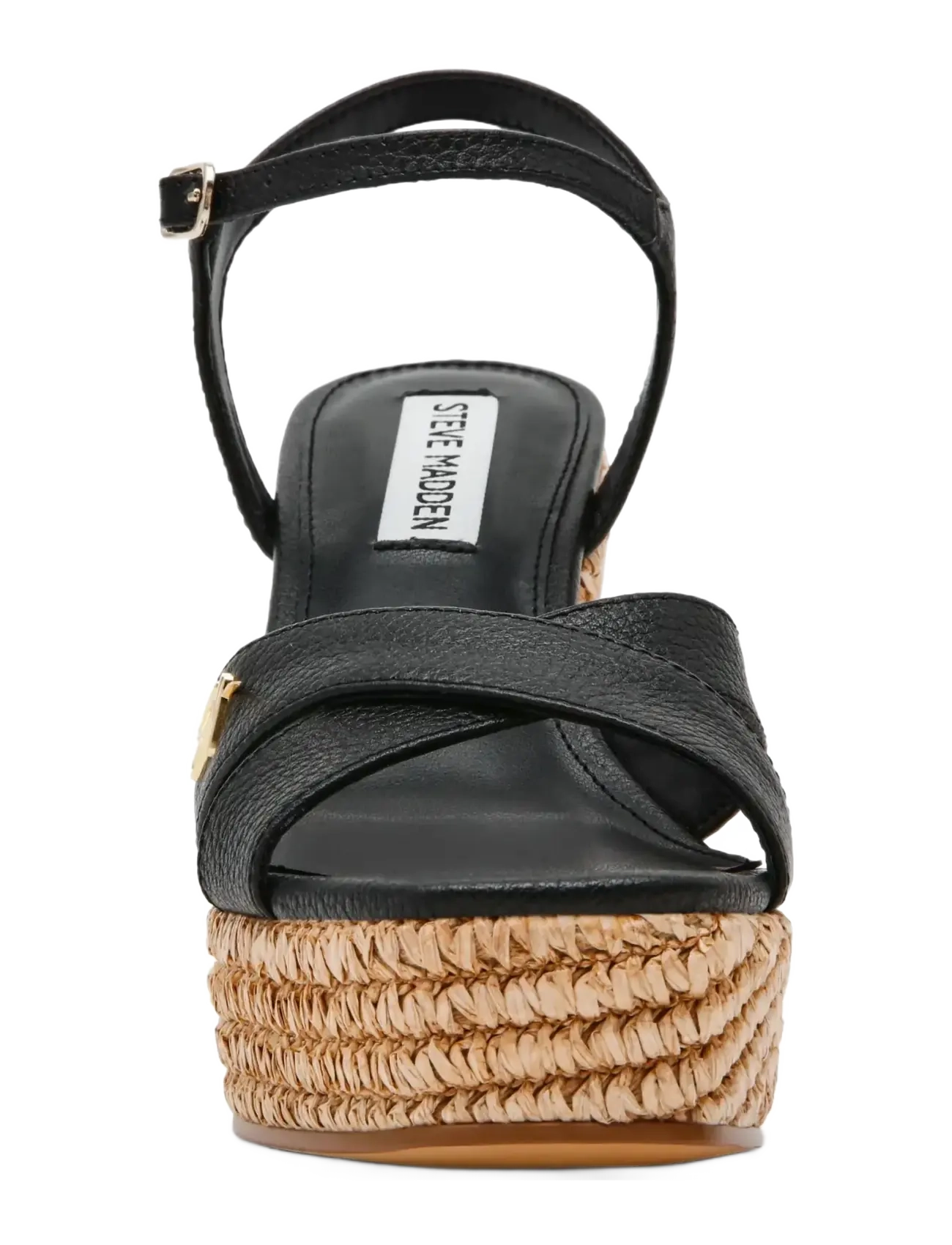 Steve Madden - Cylo-E - espadrillos med klack - black leather - 2