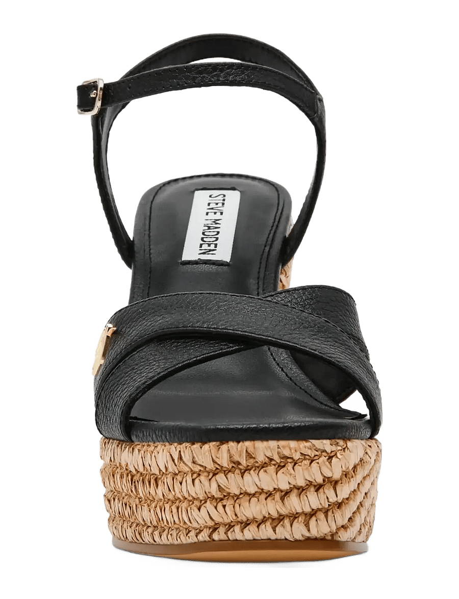 Steve Madden - Cylo-E - højhælede espadrillos - black leather - 2