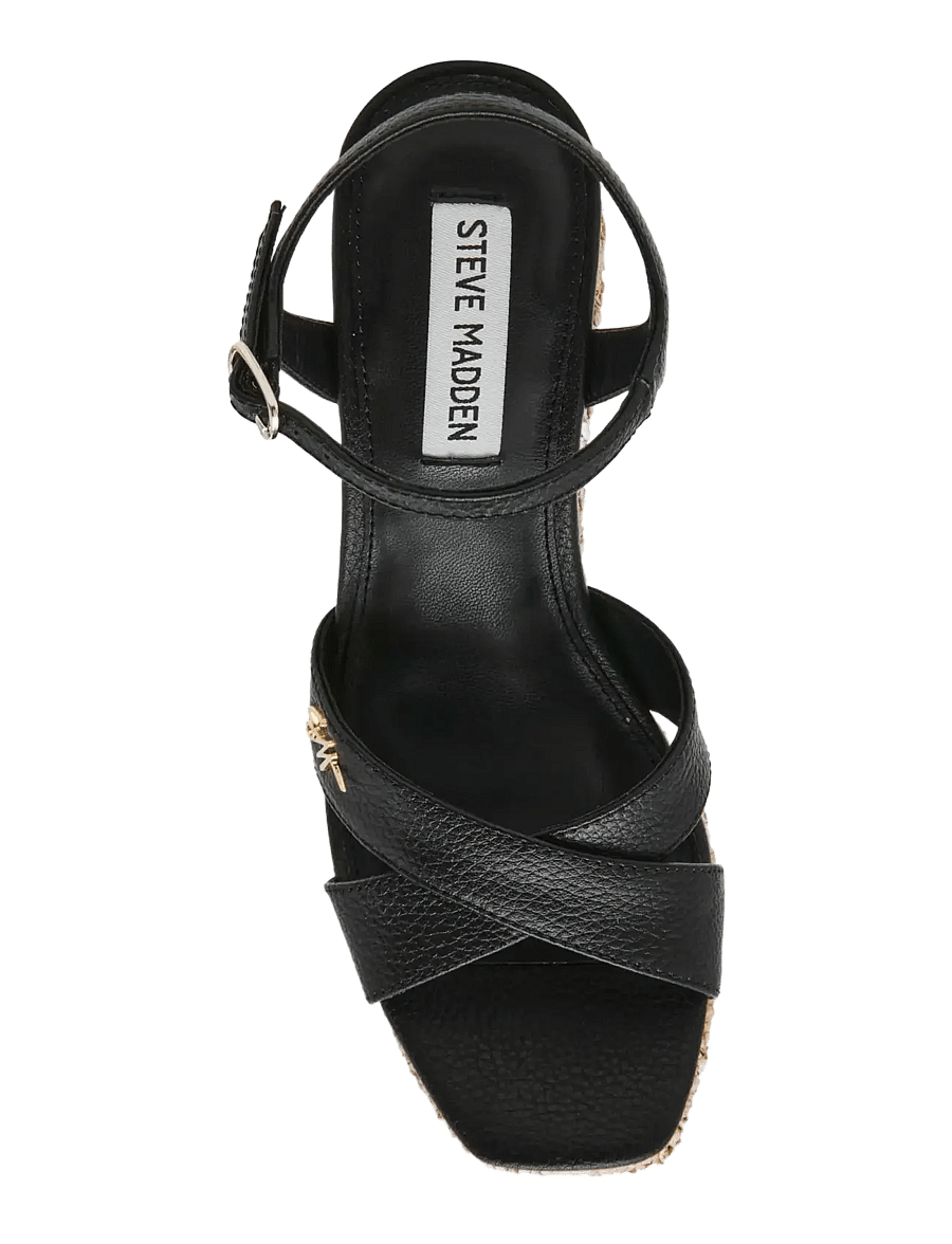 Steve Madden - Cylo-E - højhælede espadrillos - black leather - 4