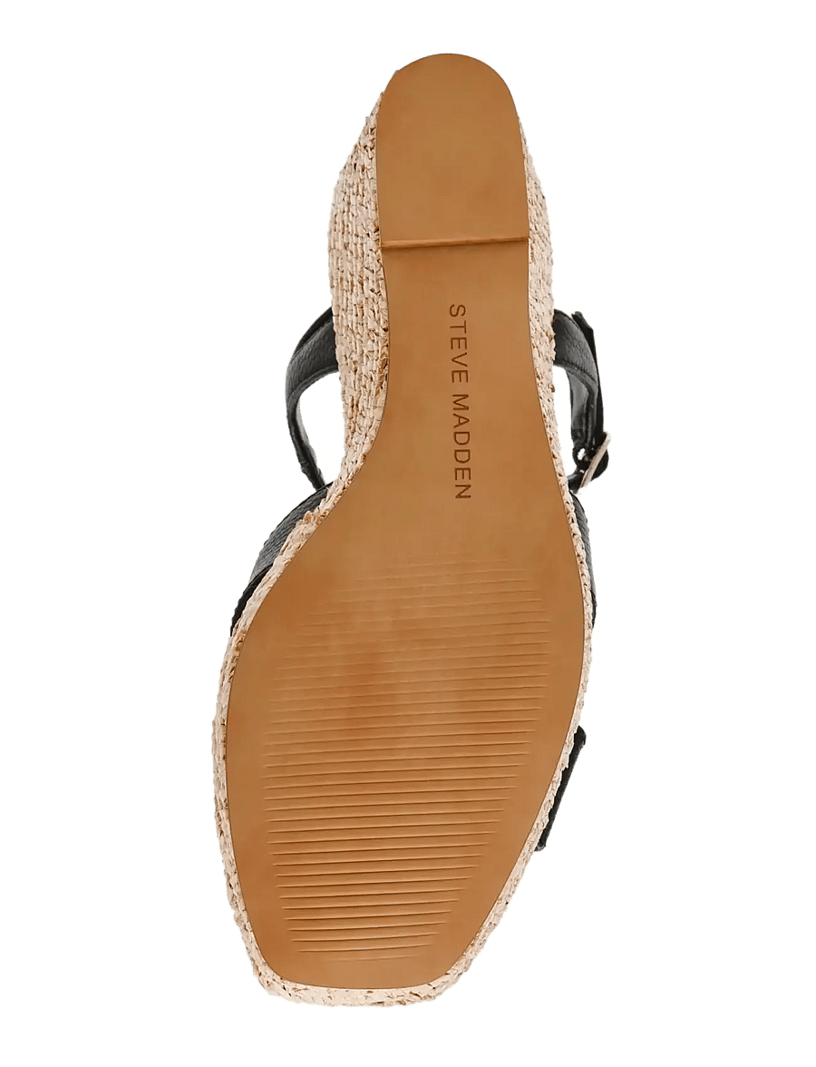 Steve Madden - Cylo-E - højhælede espadrillos - black leather - 5
