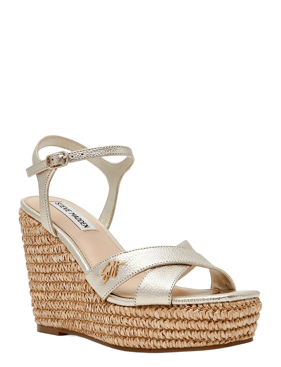 Steve Madden - Cylo-E - espadrillos med klack - gold leather - 0