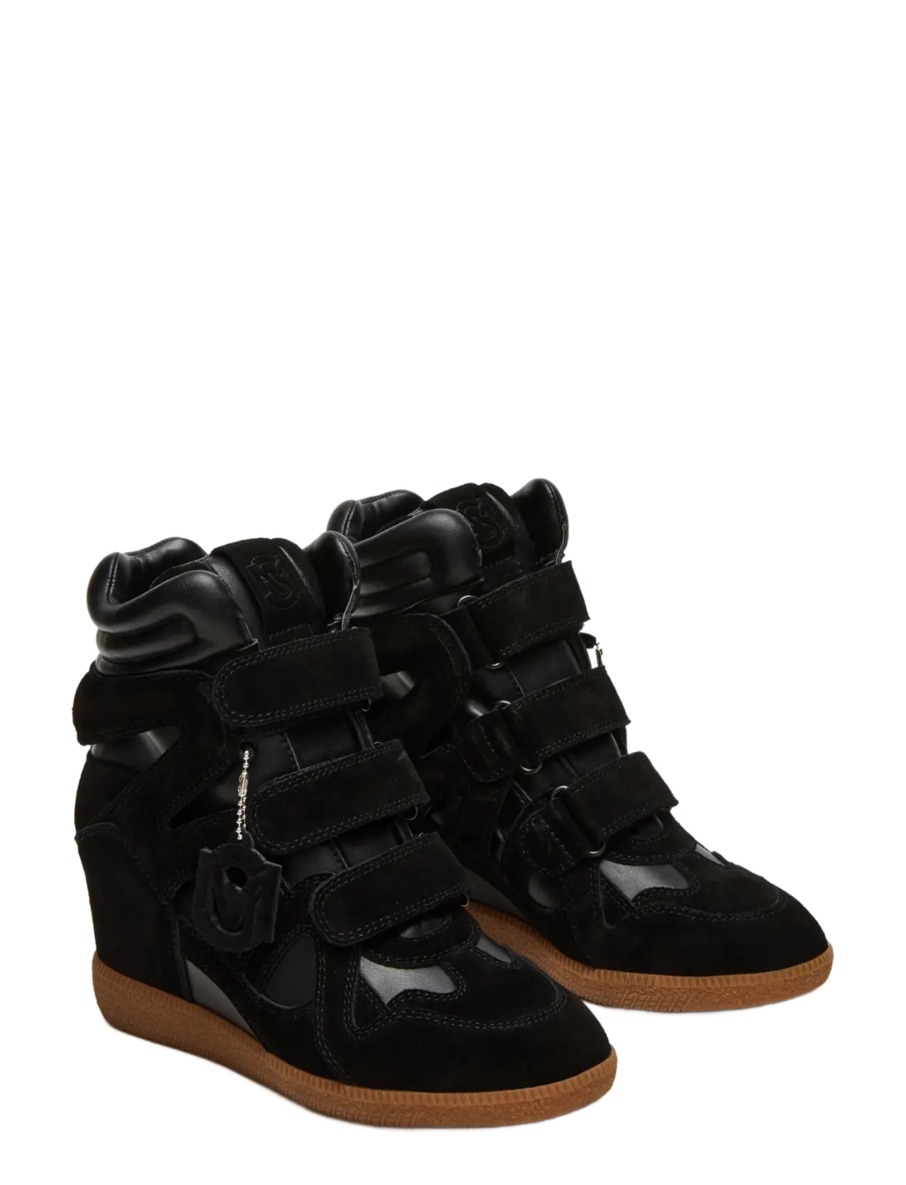 Steve Madden - Mavis - wedge-sneaker - black suede - 1
