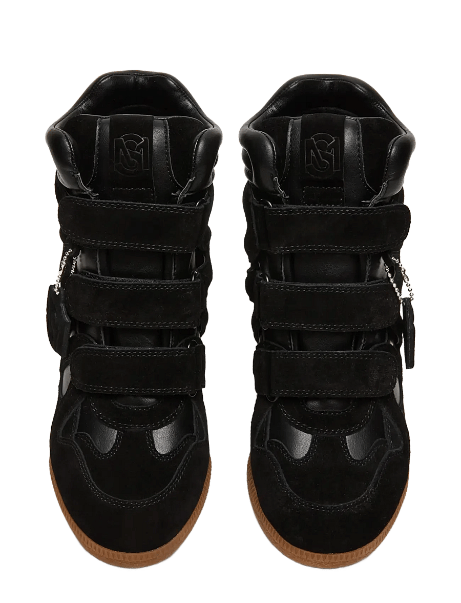 Steve Madden - Mavis - wedge-sneaker - black suede - 3
