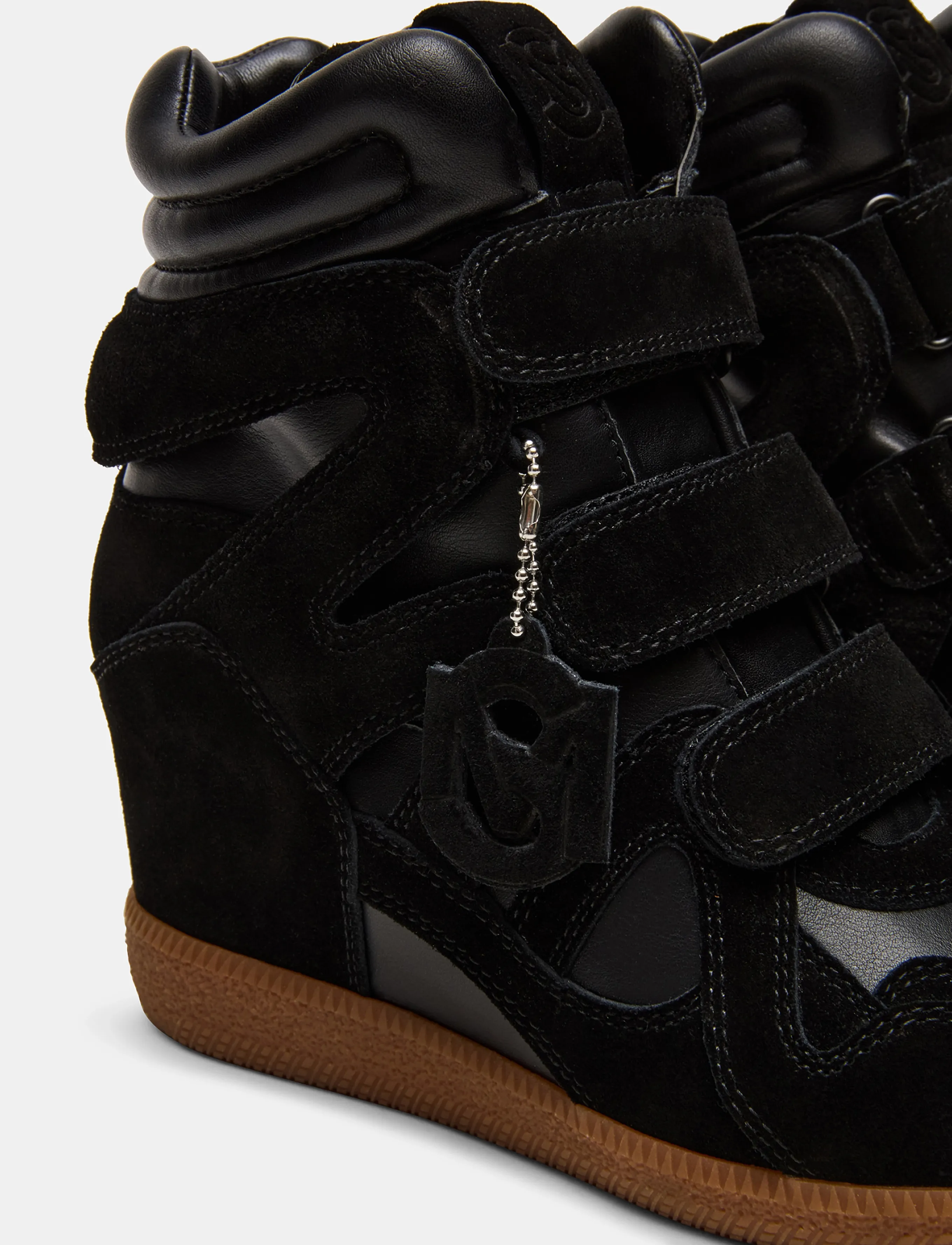 Steve Madden - Mavis - wedge-sneaker - black suede - 4