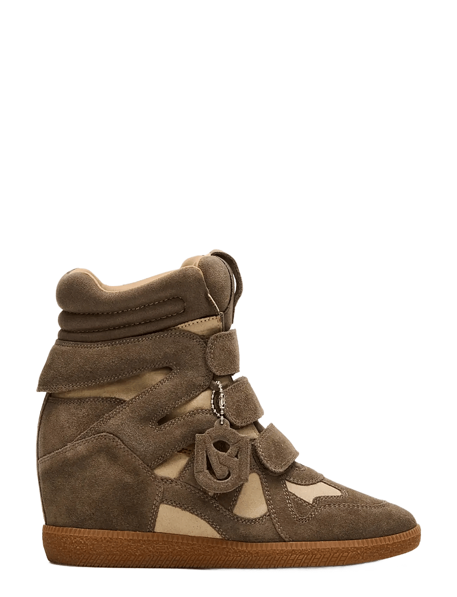 Steve Madden - Mavis - wedge-sneaker - taupe suede - 0