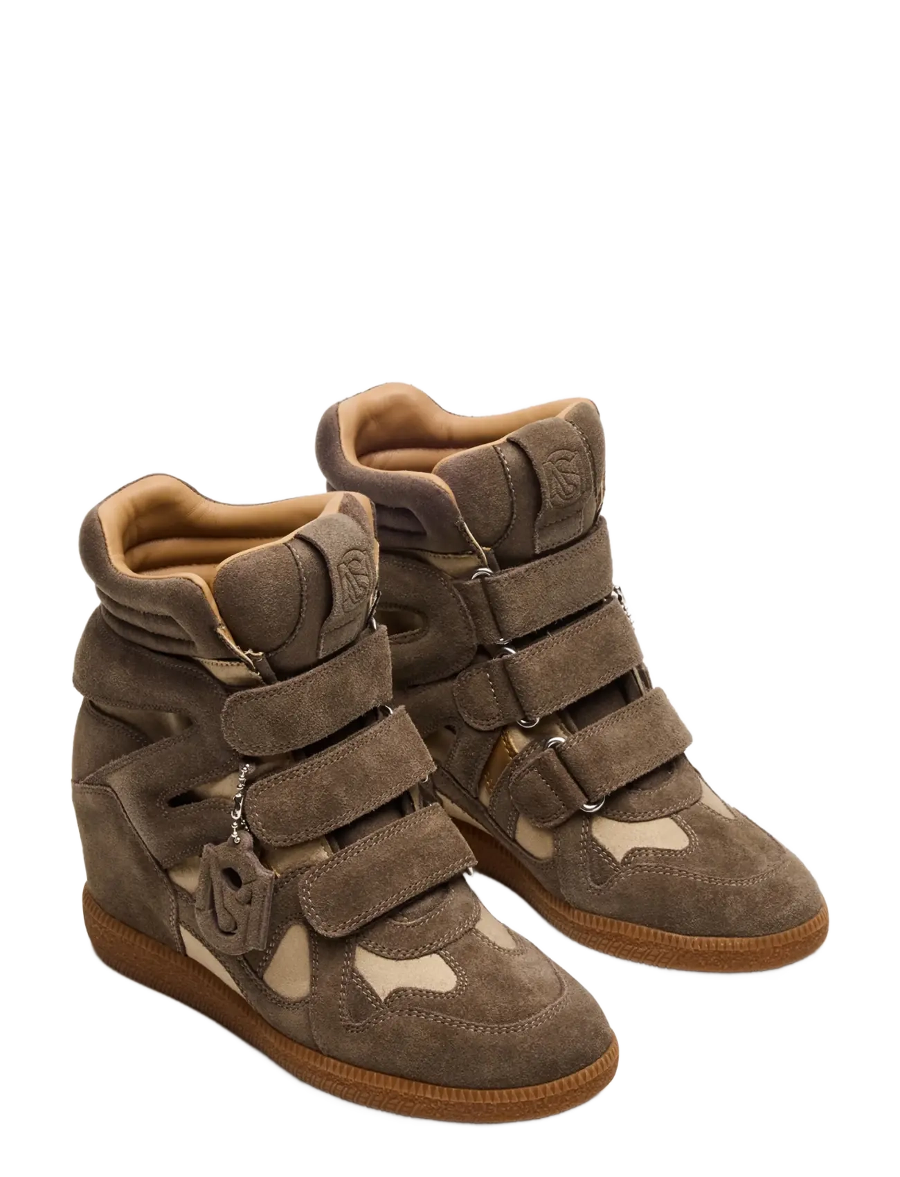 Steve Madden - Mavis - wedge-sneaker - taupe suede - 1