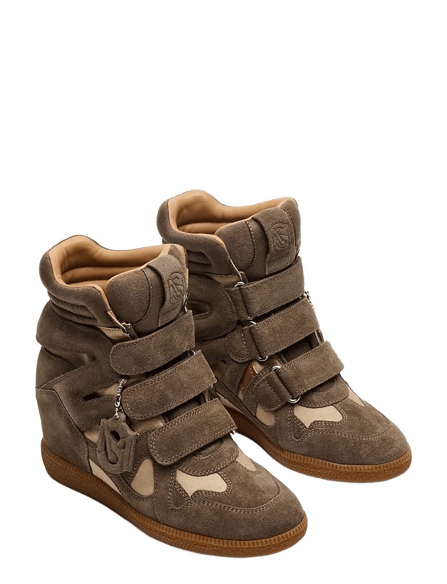 Steve Madden - Mavis - wedge-sneaker - taupe suede - 1