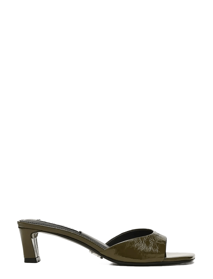 Steve Madden - Hints - mules med hæle - dk olive crinkle leather - 0