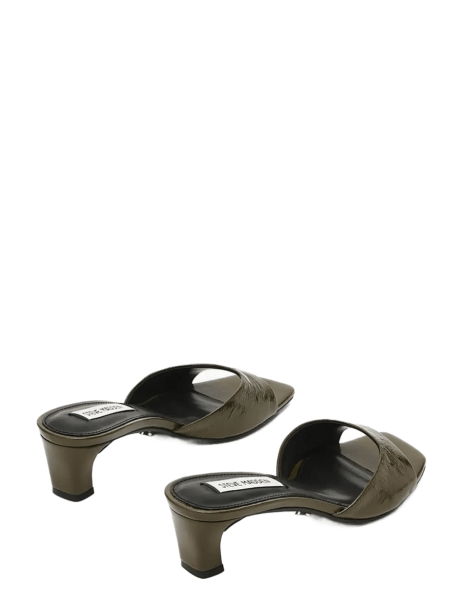 Steve Madden - Hints - mules med hæle - dk olive crinkle leather - 2