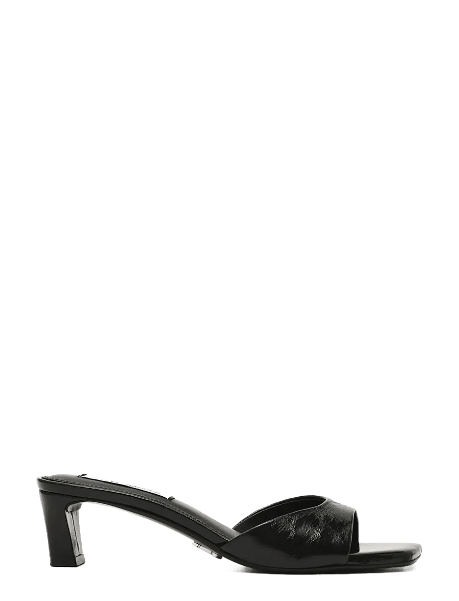 Steve Madden - Hints - mules med klack - black crinkle leather - 0