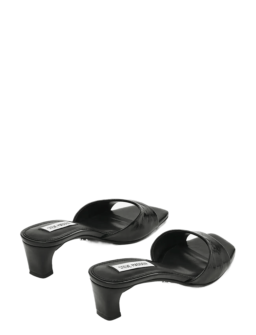 Steve Madden - Hints - mules med klack - black crinkle leather - 2