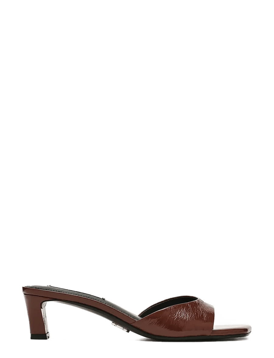 Steve Madden - Hints - mules med hæle - cho brn crinkle leather - 0
