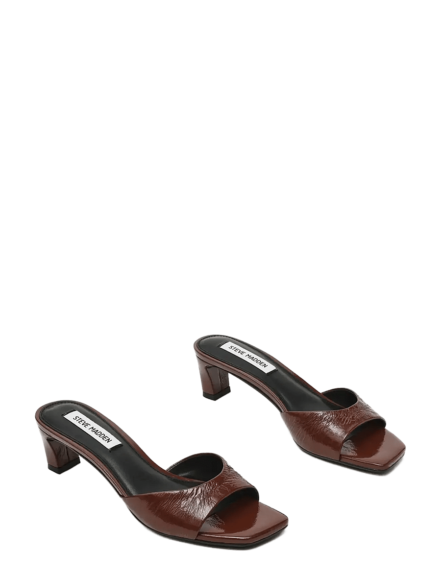 Steve Madden - Hints - mules med hæle - cho brn crinkle leather - 1
