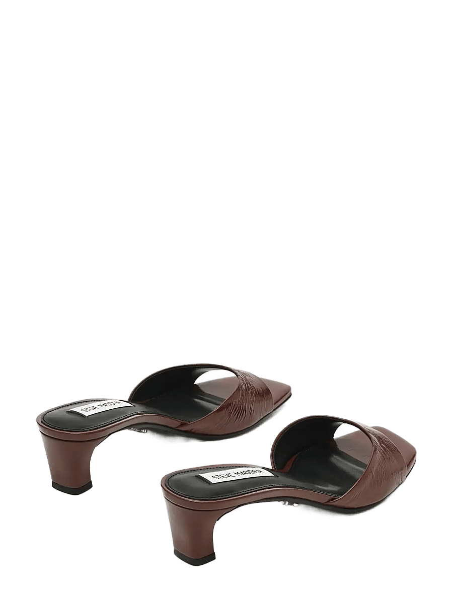 Steve Madden - Hints - mules med hæle - cho brn crinkle leather - 2