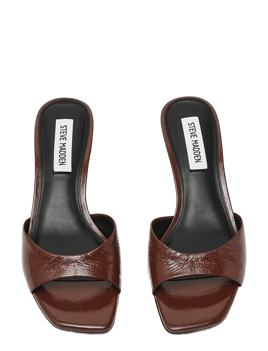 Steve Madden - Hints - mules med hæle - cho brn crinkle leather - 3