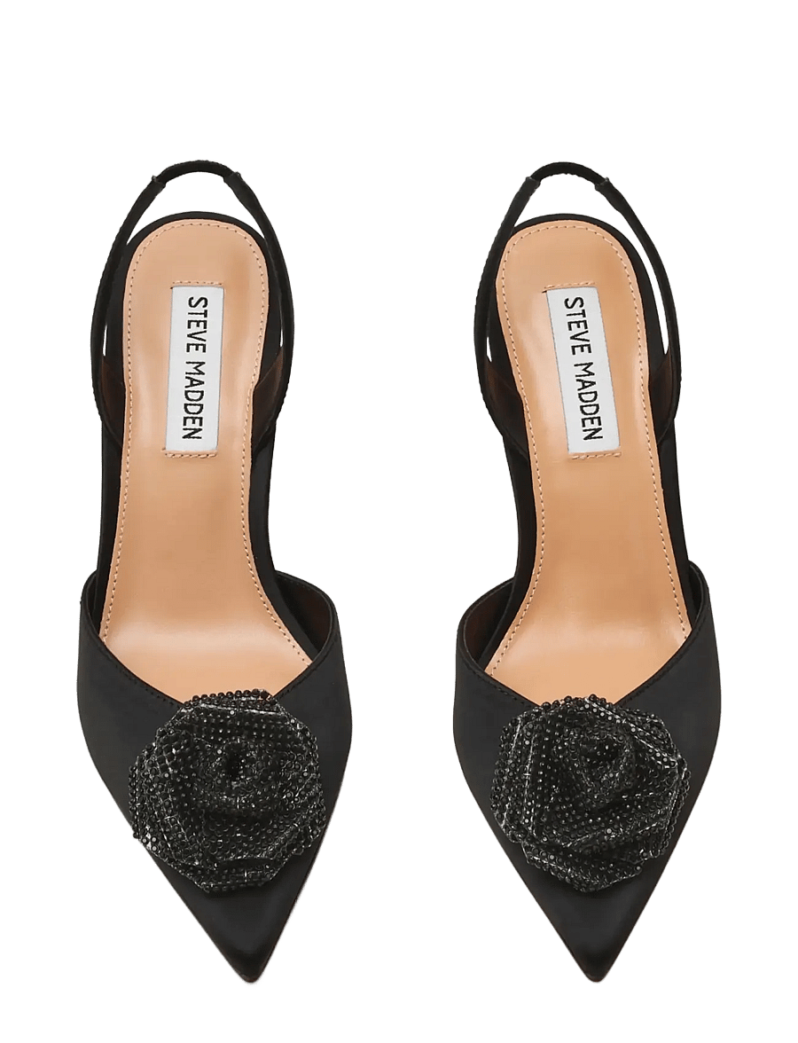 Steve Madden - Lysandra - kontsaga slingback-kingad - black satin - 3