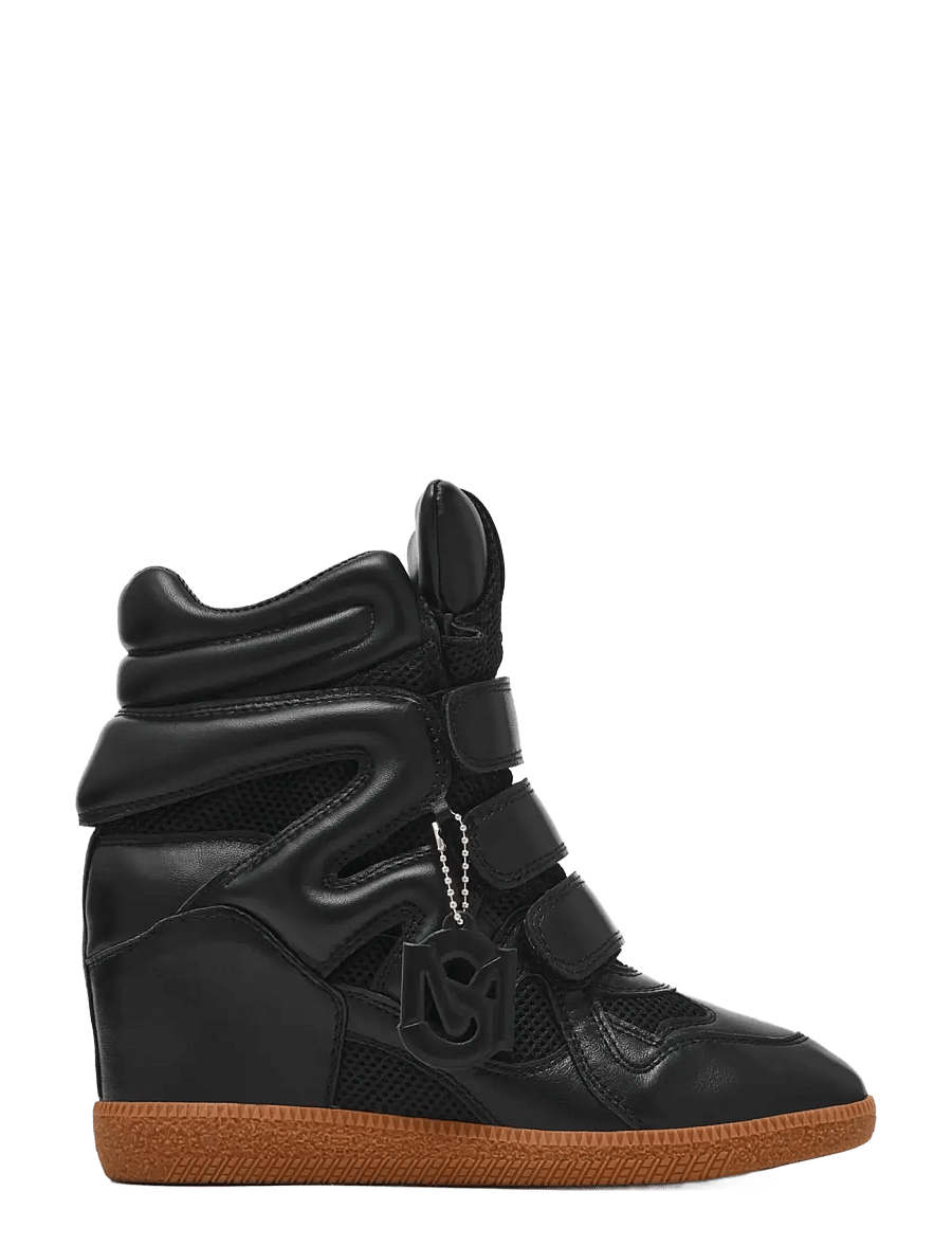 Steve Madden - Mavis-LEA - wedge-sneaker - black leather - 0