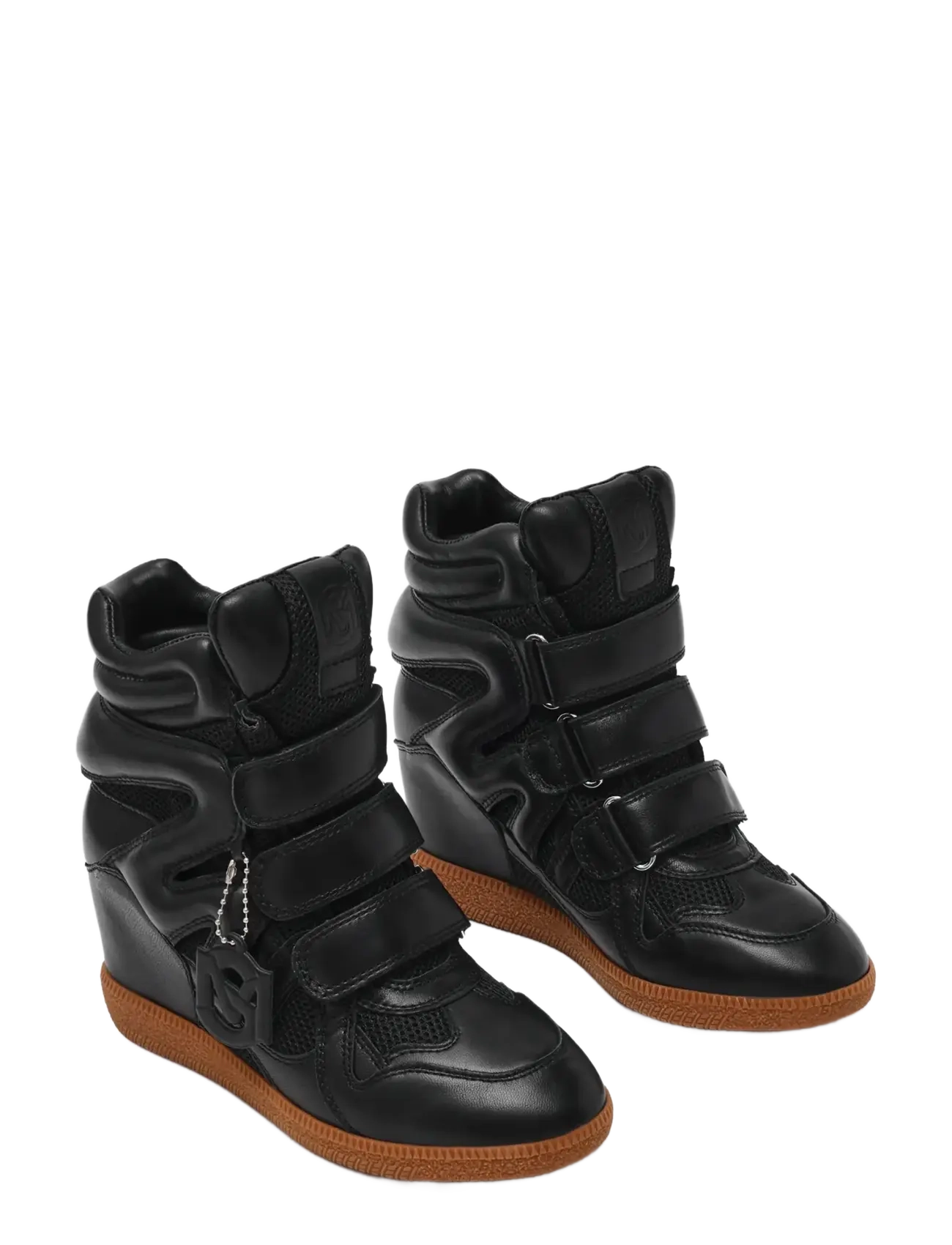 Steve Madden - Mavis-LEA - wedge-sneaker - black leather - 1