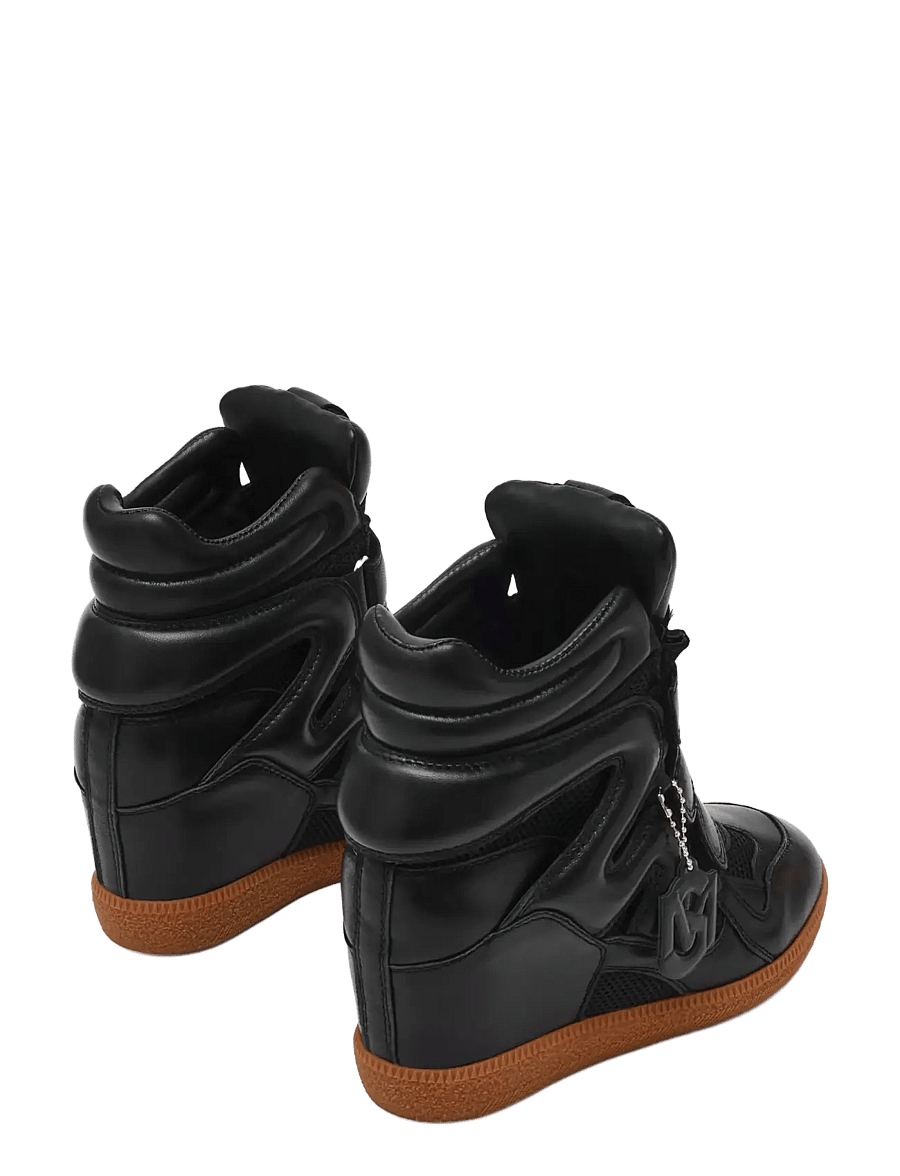 Steve Madden - Mavis-LEA - wedge-sneaker - black leather - 2