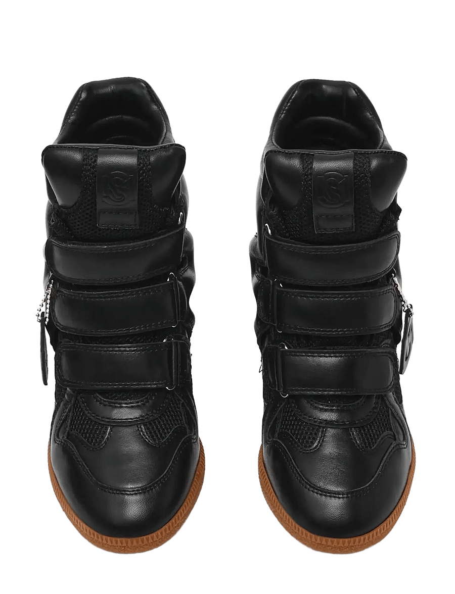 Steve Madden - Mavis-LEA - wedge-sneaker - black leather - 3