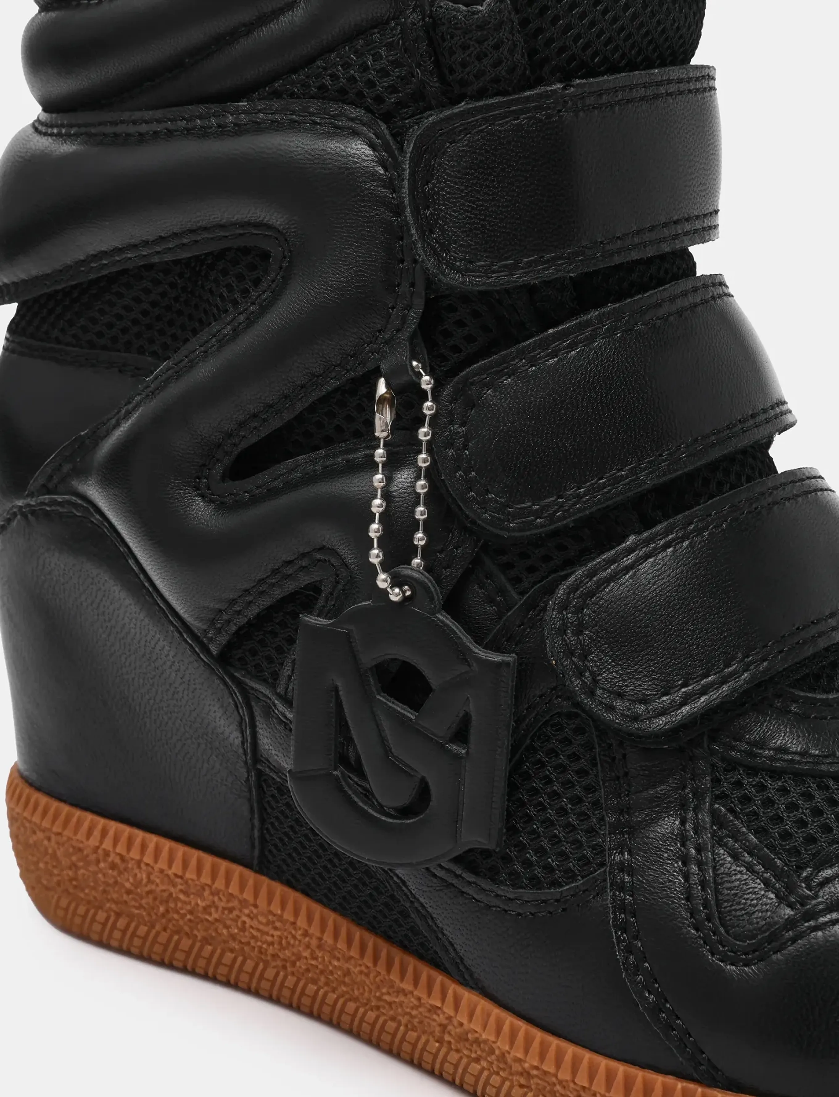 Steve Madden - Mavis-LEA - wedge-sneaker - black leather - 5