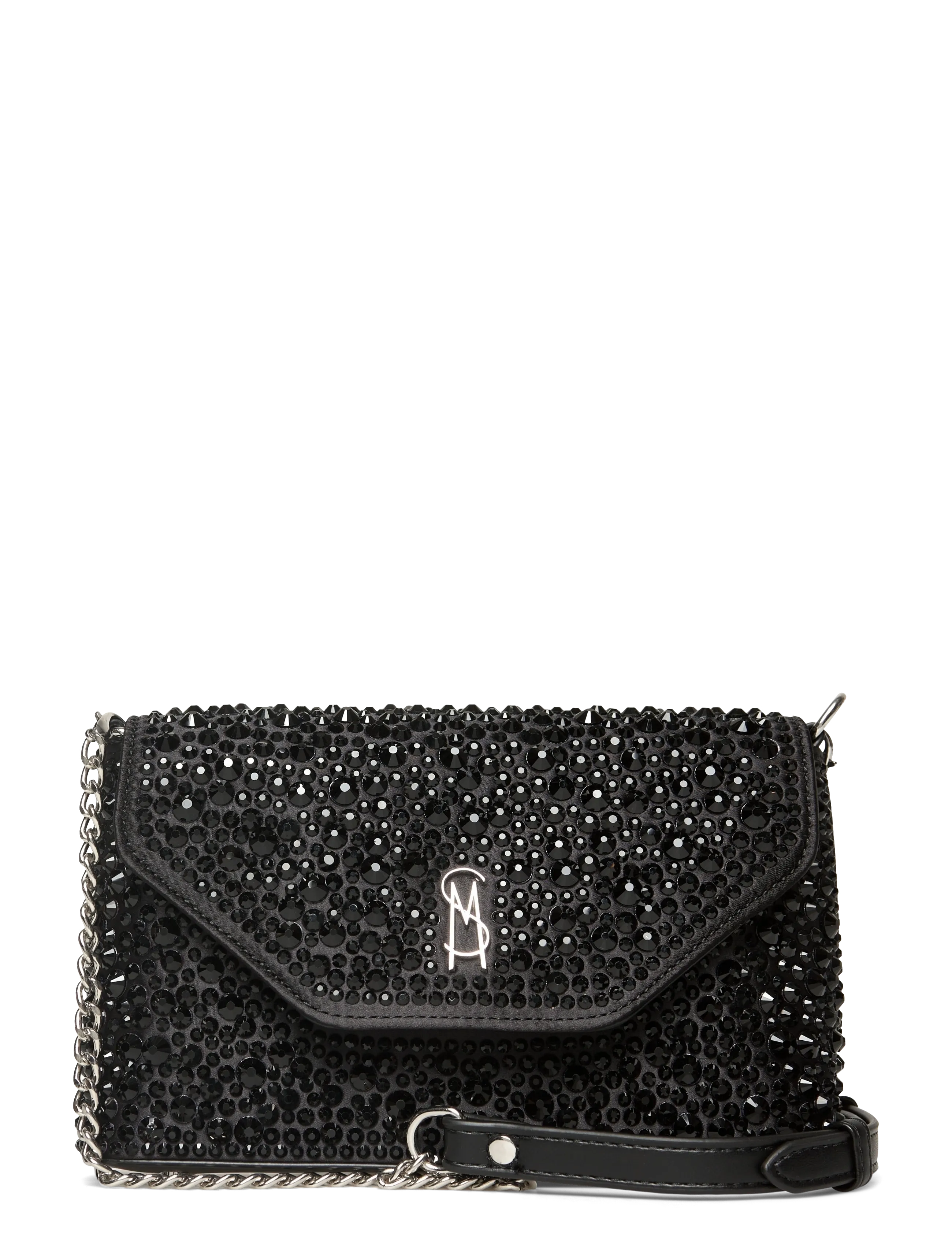 Steve Madden Bkorra, Kvinder, Rhinsten Clutch Taske, Sort, Str: ONE SIZE