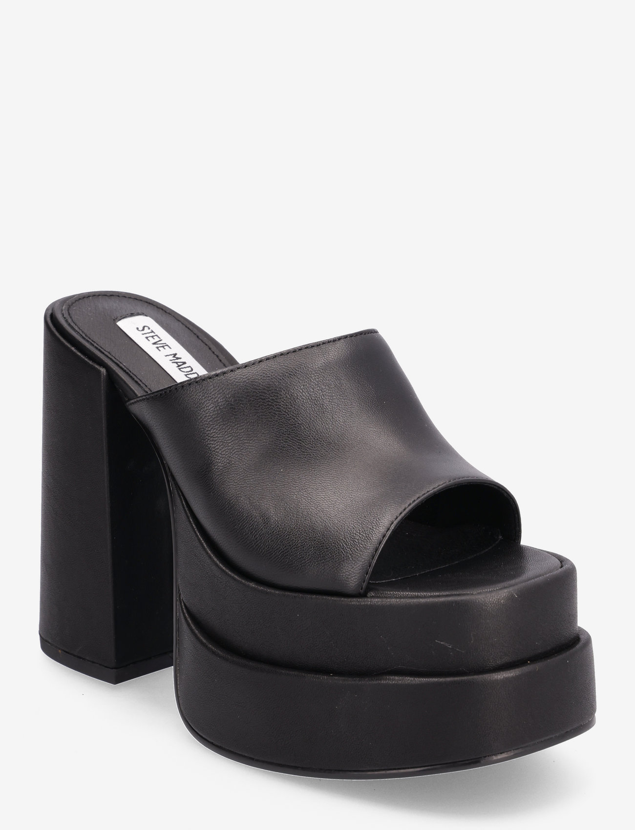 Steve Madden - Cagey Sandal - pantoletten mit absätzen - black leather - 0