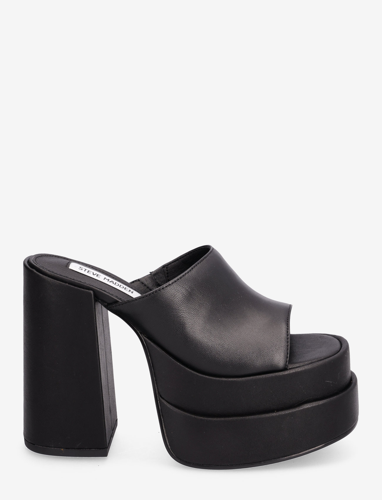 Steve Madden - Cagey Sandal - heeled mules - black leather - 1