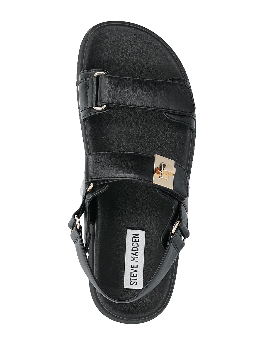 Steve Madden - Mona Sandal - flache sandalen - black leather - 3