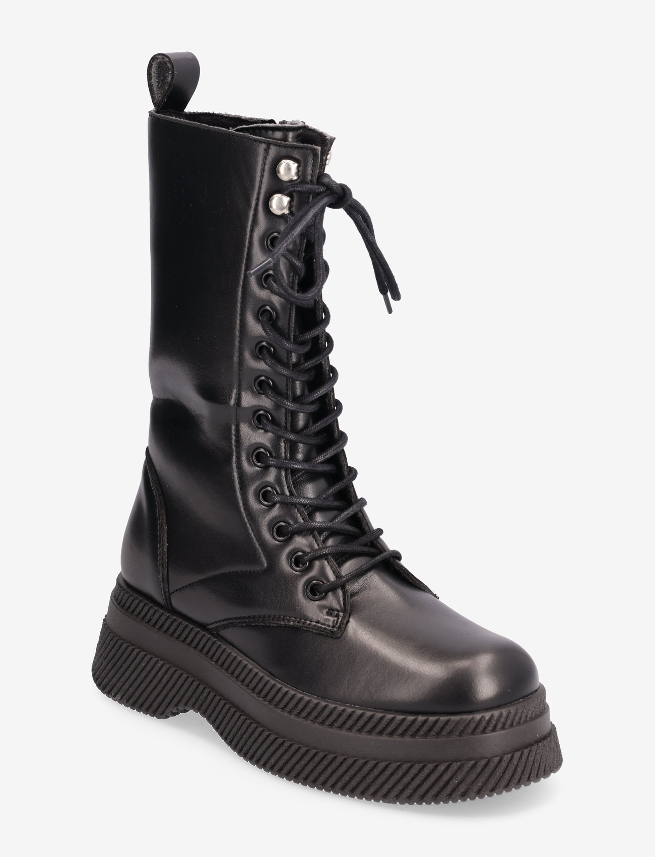 Steve Madden - Giulia Bootie - laced boots - blk action leather - 0