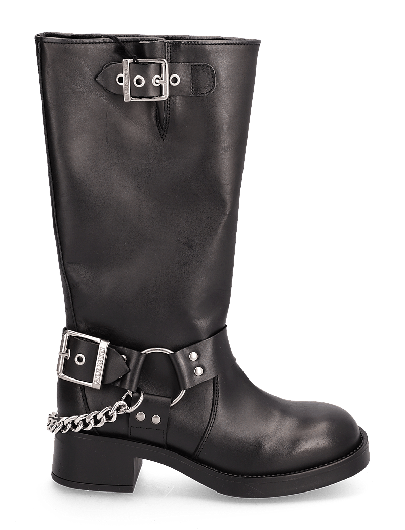 Steve Madden Boots Leather Blessing Leather Biker Boots, Black