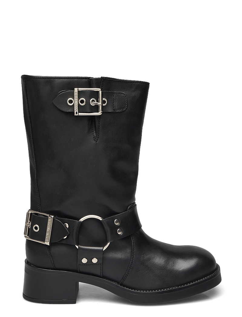 Steve Madden - Blessing - platta ankelboots - black leather - 1