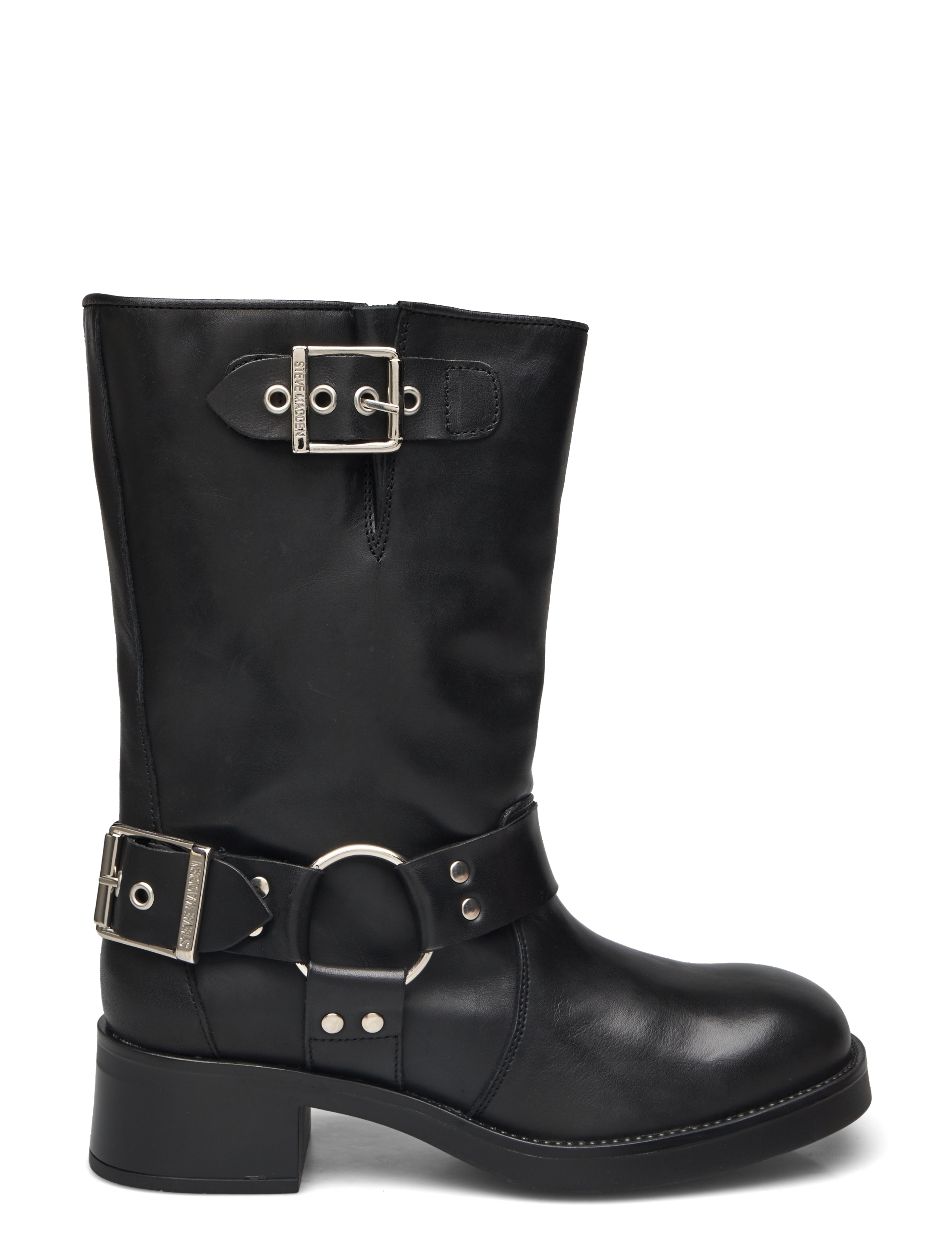 Steve Madden - Blessing - platta ankelboots - black leather - 1