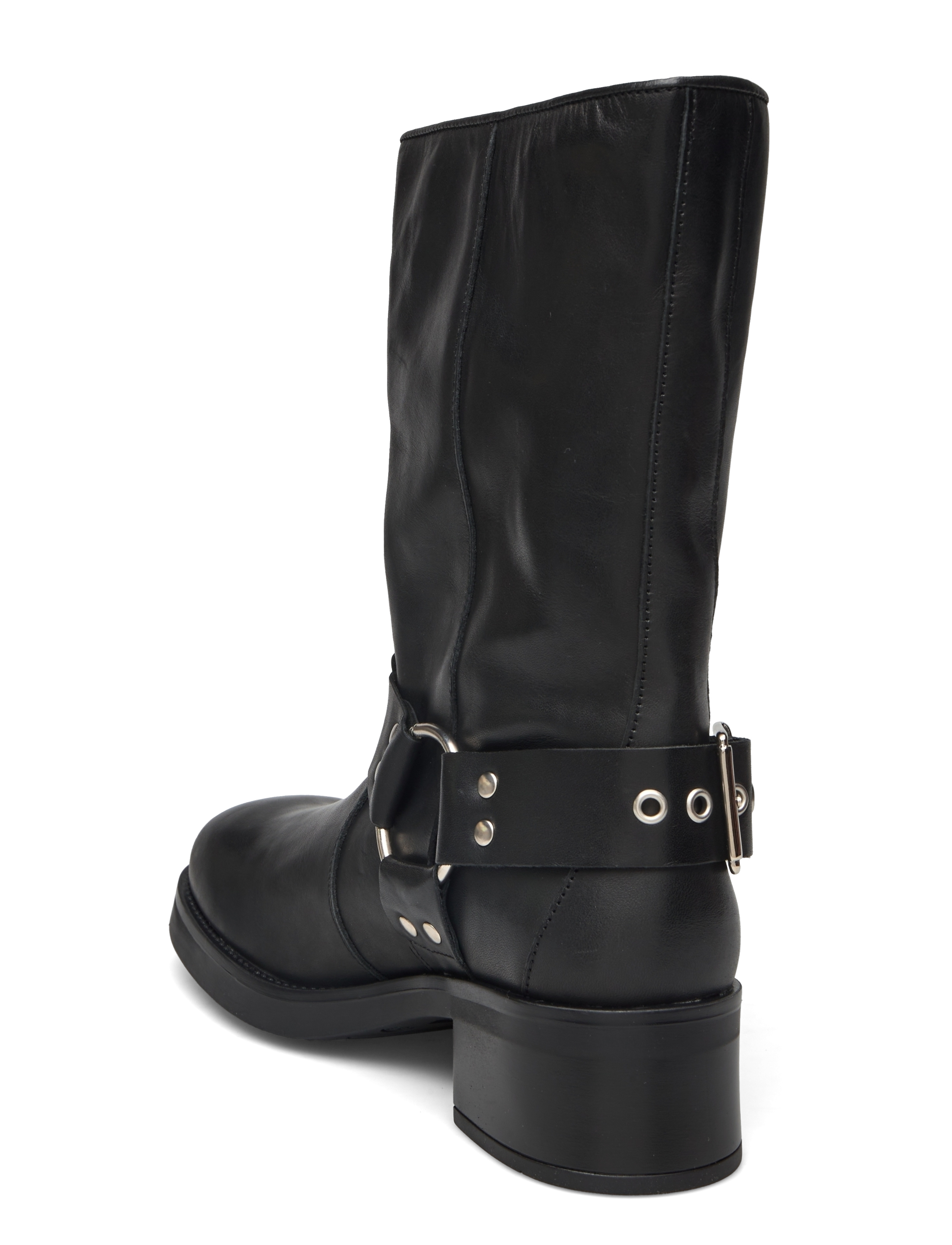 Steve Madden - Blessing - platta ankelboots - black leather - 2