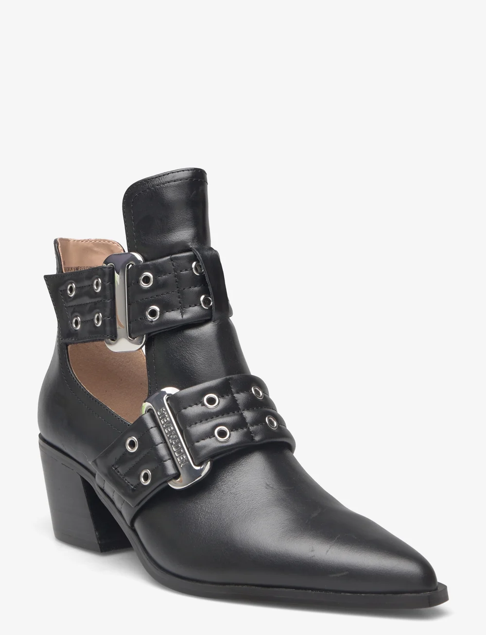 Black leather steve madden boots sales