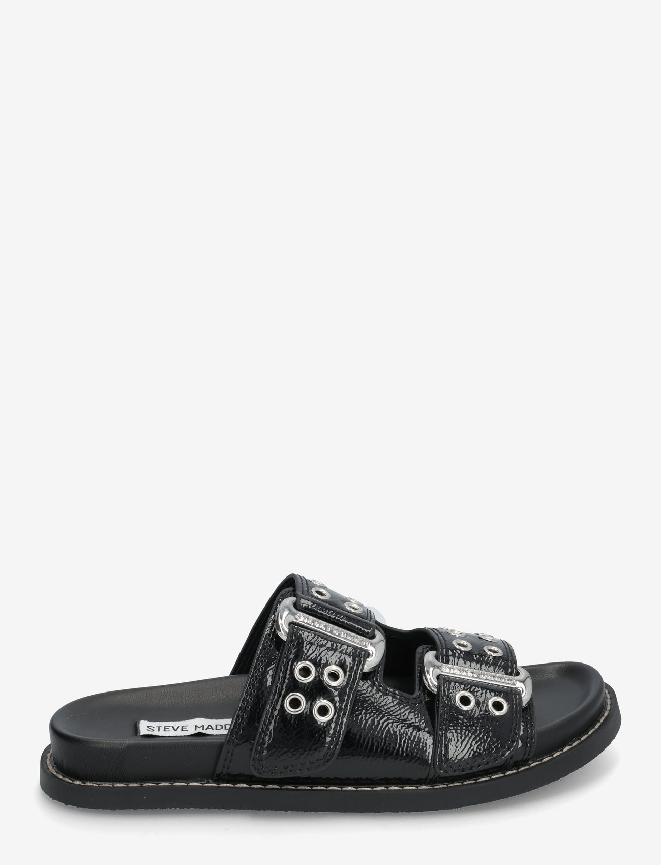 Steve Madden - Agent Slides - flache sandalen - black crinkle patent - 1