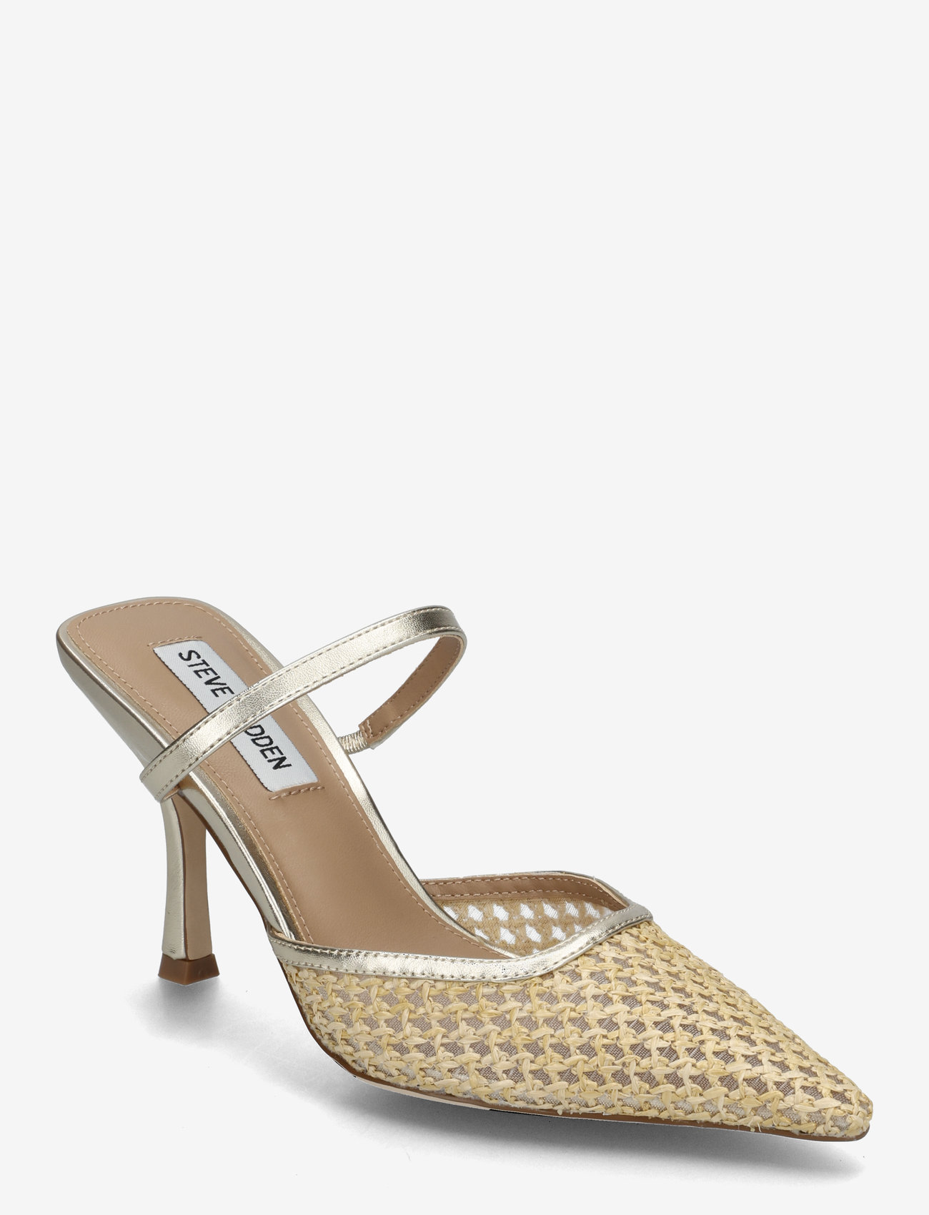 Steve Madden - Brinley Heeled Sandals - sandaler med hæl - gold raffia - 0